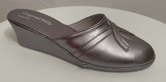 0002 Nappa Piombo suola Bufalo Ciabatte da camera Donna Original Milly Made in Italy