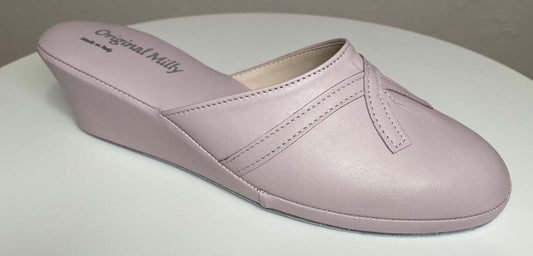 0002 Nappa e Camoscio Peonia suola Bufalo Ciabatte da camera Donna Original Milly Made in Italy