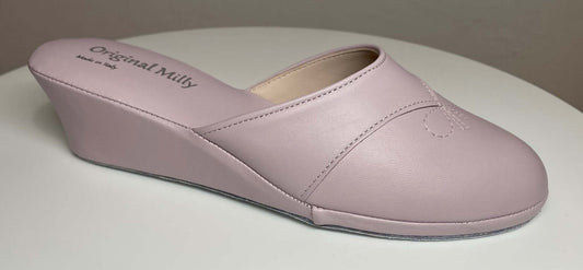 0003 Nappa e Camoscio Peonia suola Bufalo Ciabatte da camera Donna Original Milly Made in Italy