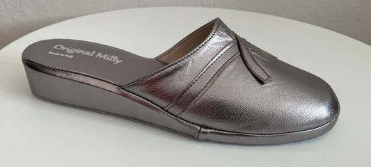 0022 Nappa Piombo Suola Bufalo Ciabatte da camera Donna Original Milly Made in Italy