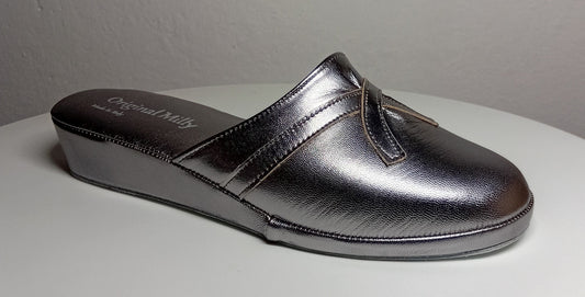 0022 Nappa Piombo Suola Bufalo Ciabatte da camera Donna Original Milly Made in Italy - Foto N 2