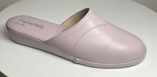 0032 Nappa e Camoscio Peonia Suola Bufalo Ciabatte da camera Donna Original Milly Made in Italy