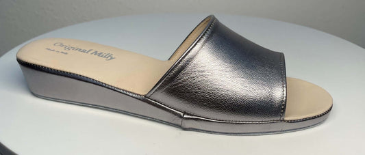 0203 Nappa Piombo Suola Bufalo Ciabatte da camera Donna Original Milly Made in Italy