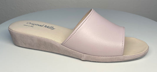 0203 Nappa e Camoscio Peonia Suola Bufalo Ciabatte da camera Donna Original Milly Made in Italy