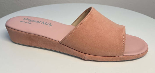 0205 Camoscio Pesca Suola Bufalo Ciabatte da camera Donna Original Milly Made in Italy