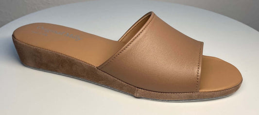 0205 Nappa e Camoscio Taupe Suola Bufalo Ciabatte da camera Donna Original Milly Made in Italy