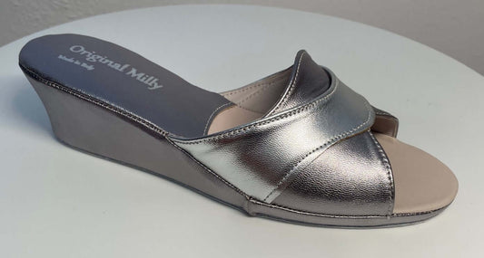 0403 Nappa Piombo Suola Bufalo Ciabatte da camera Donna Original Milly Made in Italy