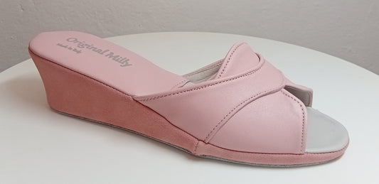 0403 Nappa e Camoscio Pesca Suola Bufalo Ciabatte da camera Donna Original Milly Made in Italy