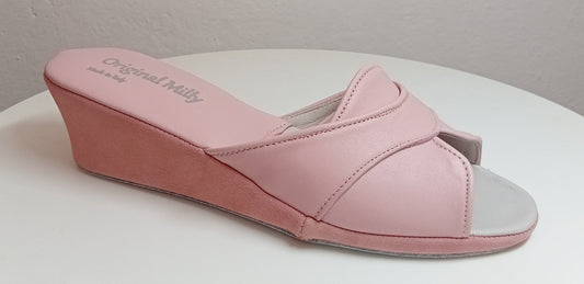 0403 Nappa e Camoscio Pesca Suola Bufalo Ciabatte da camera Donna Original Milly Made in Italy - Foto N 2