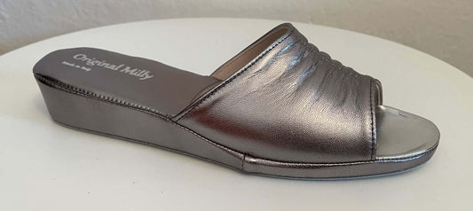 0705 Nappa Piombo suola Bufalo Ciabatte da camera Donna Original Milly Made in Italy