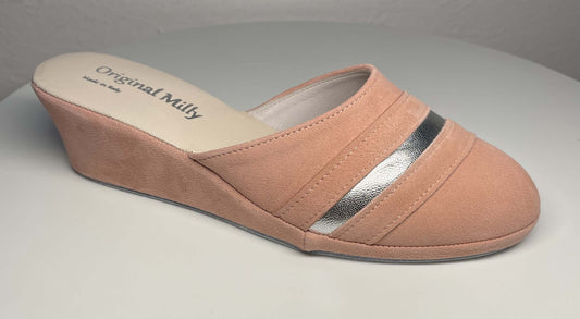 0706 Camoscio Pesca Suola Bufalo Ciabatte da camera Donna Original Milly Made in Italy