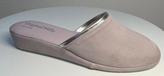 0720 Camoscio Peonia Suola Bufalo Ciabatte da camera Donna Original Milly Made in Italy