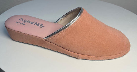 0720 Camoscio Pesca Suola Bufalo Ciabatte da camera Donna Original Milly Made in Italy