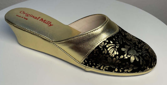 0800 Nappa Oro Suola Bufalo Ciabatte da camera Donna Original Milly Made in Italy