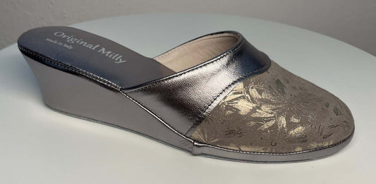 0800 Nappa Taupe Suola Bufalo Ciabatte da camera Donna Original Milly Made in Italy