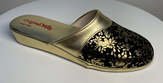 0820 Nappa Oro Suola Bufalo Ciabatte da camera Donna Original Milly Made in Italy