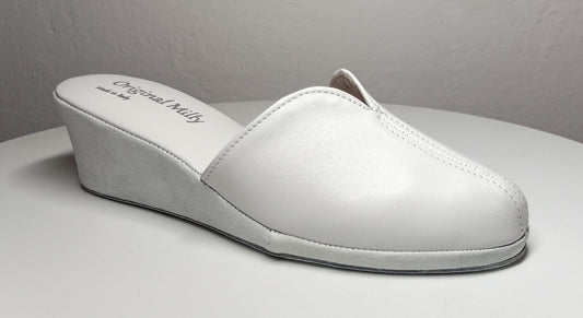 1000 Nappa e Camoscio Bianco Suola Bufalo Ciabatte da camera Donna Original Milly Made in Italy