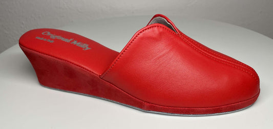 1000 Nappa e Camoscio Rosso Suola Bufalo Ciabatte da camera Donna Original Milly Made in Italy