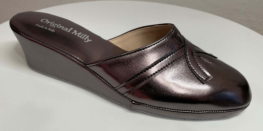 2000 Ecopelle Piombo Suola Bufalo Ciabatte da camera Donna Original Milly Made in Italy