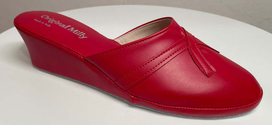 2000 Ecopelle Rosso Suola Bufalo Ciabatte da camera Donna Original Milly Made in Italy