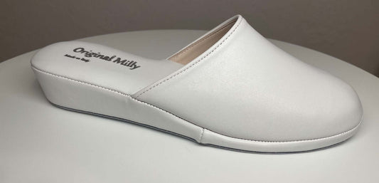 202 Nappa e Camoscio Bianco suola Bufalo Ciabatte da camera Donna Original Milly Made in Italy