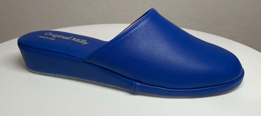 202 Nappa e Camoscio Blu suola Bufalo Ciabatte da camera Donna Original Milly Made in Italy