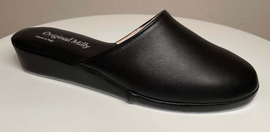202 Nappa e Camoscio Nero suola Bufalo Ciabatte da camera Donna Original Milly Made in Italy