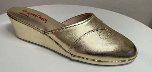 3000 Ecopelle Oro Suola Bufalo Ciabatte da camera Donna Original Milly Made in Italy