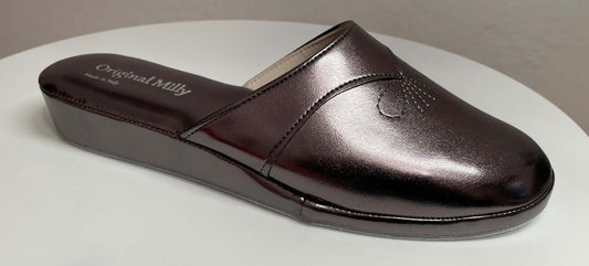3200 Ecopelle Piombo Suola Bufalo Ciabatte da camera Donna Original Milly Made in Italy