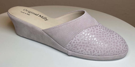 3500 Camoscio Peonia suola Bufalo Ciabatte da camera Donna Original Milly Made in Italy