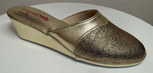 4000 Ecopelle Oro Suola Bufalo Ciabatte da camera Donna Original Milly Made in Italy