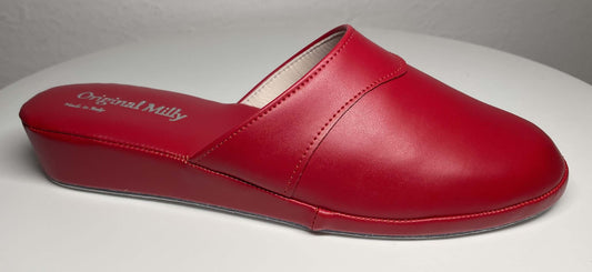 4002 Ecopelle Rosso Suola Bufalo Ciabatte da camera Donna Original Milly Made in Italy