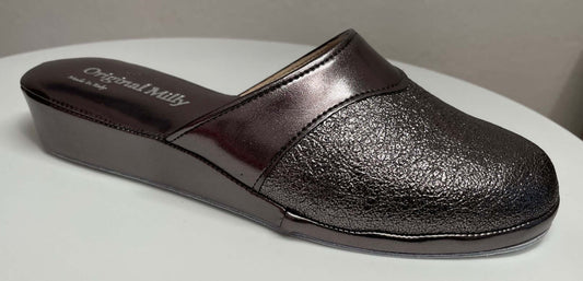 4200 Ecopelle Piombo Suola Bufalo Ciabatte da camera Donna Original Milly Made in Italy
