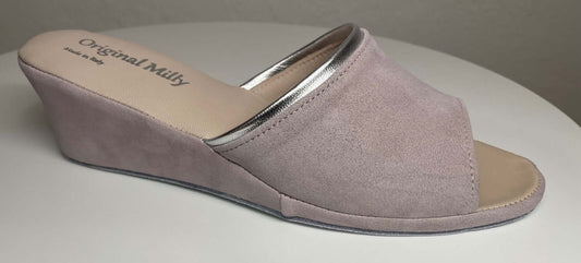 7000 Camoscio Peonia suola Bufalo Ciabatte da camera Donna Original Milly Made in Italy