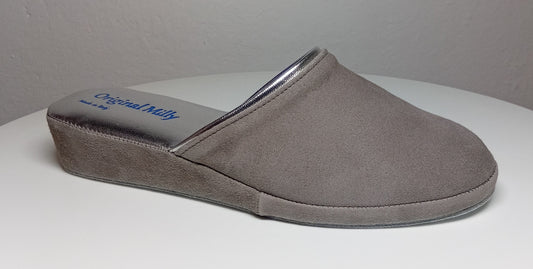 7200 Camoscio Taupe suola Bufalo Ciabatte da camera Donna Original Milly Made in Italy - Foto N 2