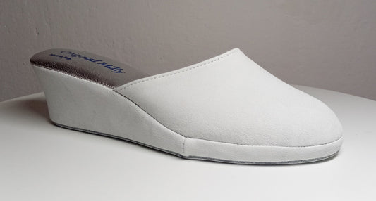 9001 Camoscio Bianco Suola Bufalo Ciabatte da camera Donna Original Milly Made in Italy