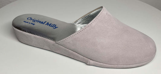 9002 Camoscio Peonia Suola Bufalo Ciabatte da camera Donna Original Milly Made in Italy