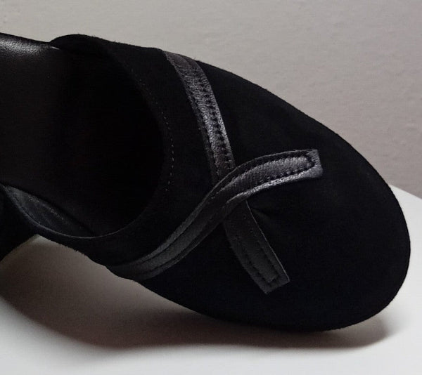 0002 Camoscio Nero Suola Bufalo Ciabatte da camera Donna Original Milly Made in Italy