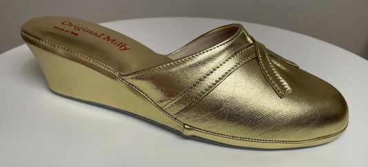 0002 Nappa Oro suola Bufalo Ciabatte da camera Donna Original Milly Made in Italy