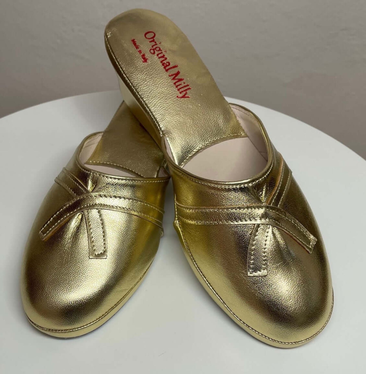 0002 Nappa Oro suola Bufalo Ciabatte da camera Donna Original Milly Made in Italy