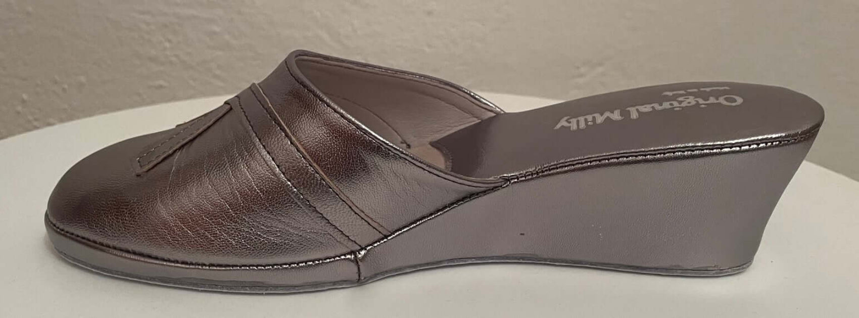 0002 Nappa Piombo suola Bufalo Ciabatte da camera Donna Original Milly Made in Italy