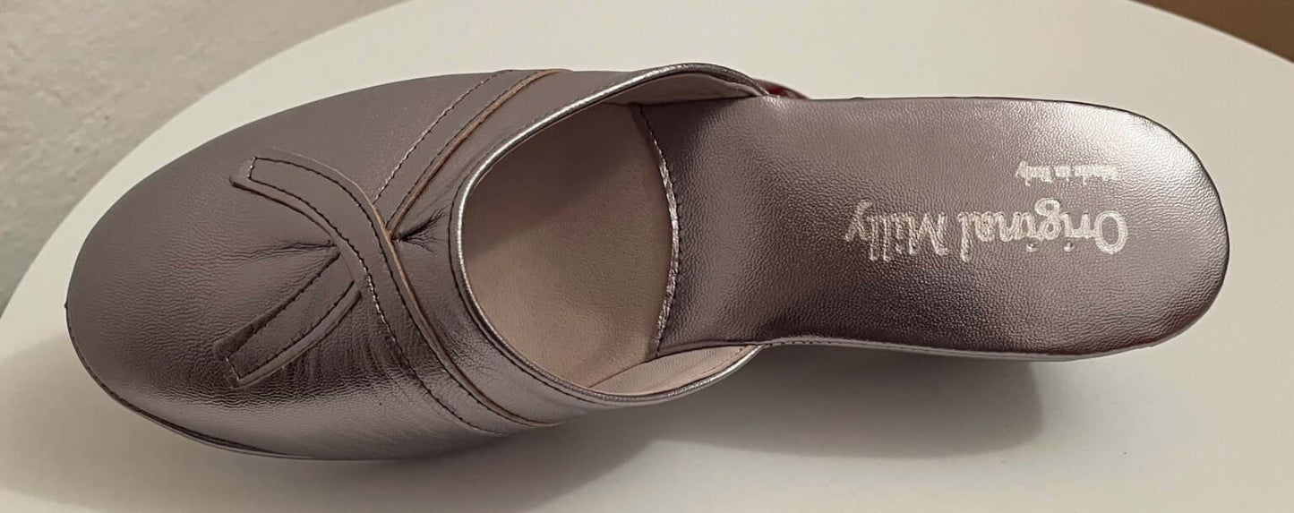 0002 Nappa Piombo suola Bufalo Ciabatte da camera Donna Original Milly Made in Italy