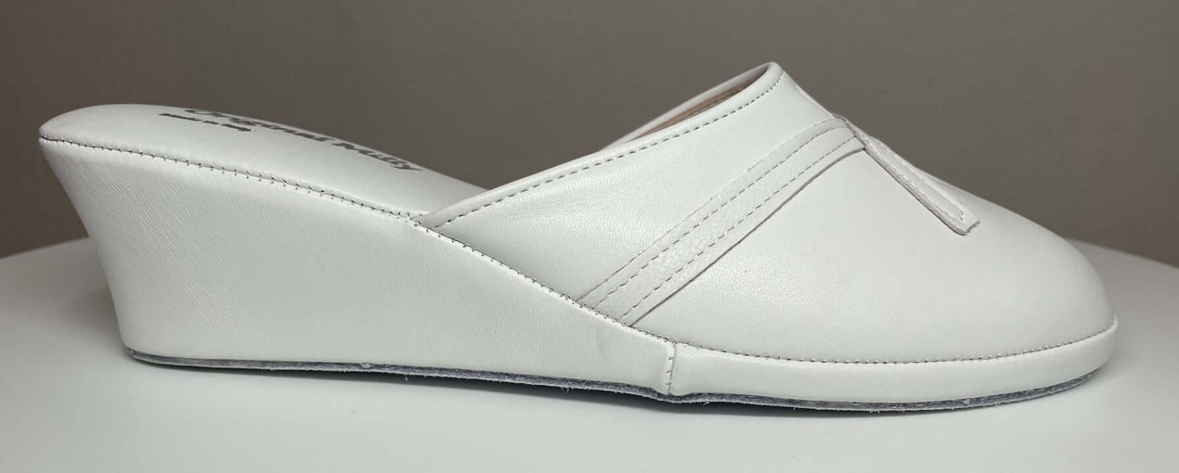0002 Nappa e Camoscio Bianco suola Bufalo Ciabatte da camera Donna Original Milly Made in Italy