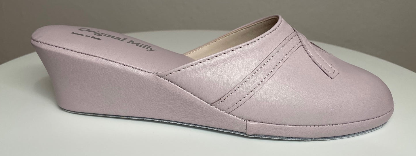 0002 Nappa e Camoscio Peonia Suola Bufalo Ciabatte da camera Donna Original Milly Made in Italy
