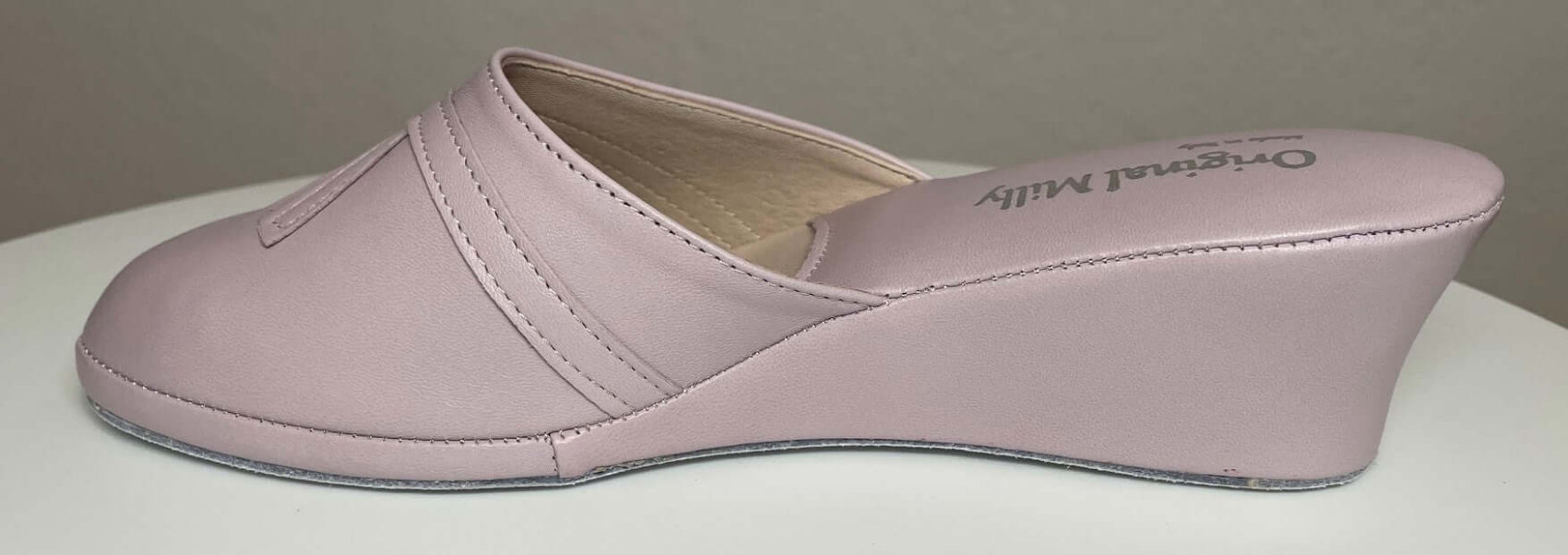 0002 Nappa e Camoscio Peonia suola Bufalo Ciabatte da camera Donna Original Milly Made in Italy