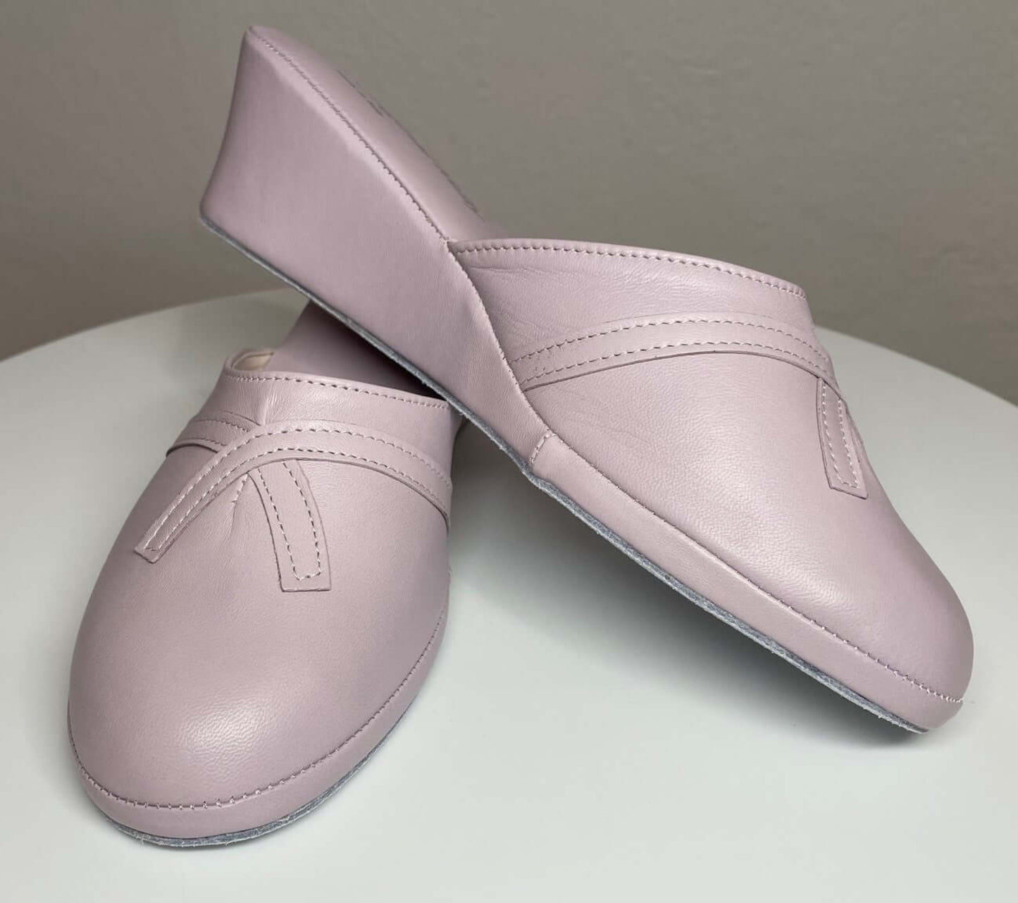 0002 Nappa e Camoscio Peonia suola Bufalo Ciabatte da camera Donna Original Milly Made in Italy