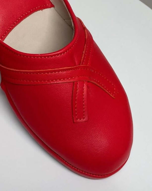 0002 Nappa e Camoscio Rosso Suola Bufalo Ciabatte da camera Donna Original Milly Made in Italy