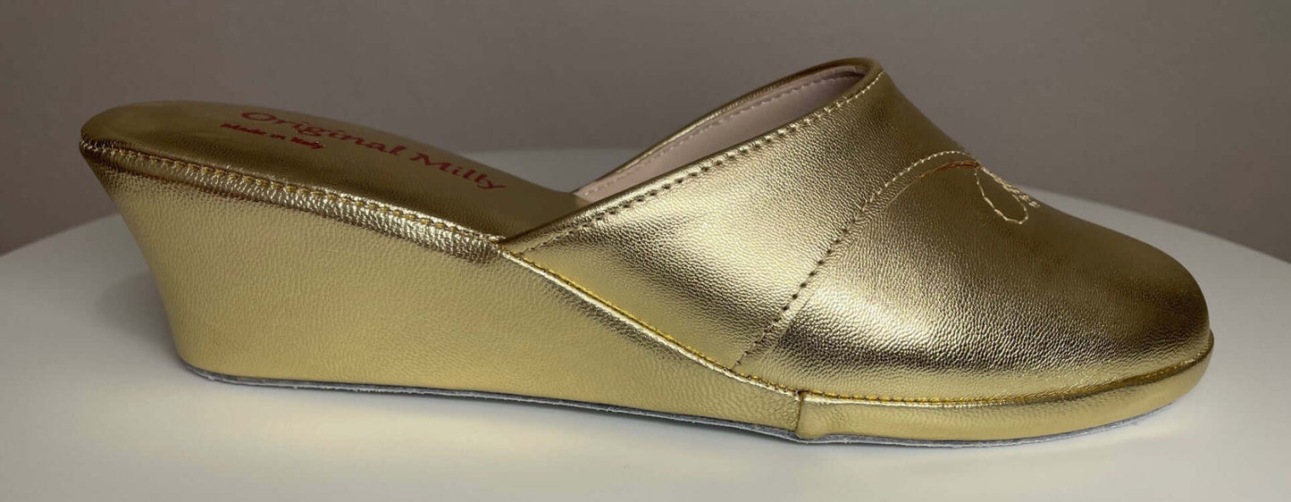 0003 Nappa Oro suola Bufalo Ciabatte da camera Donna Original Milly Made in Italy