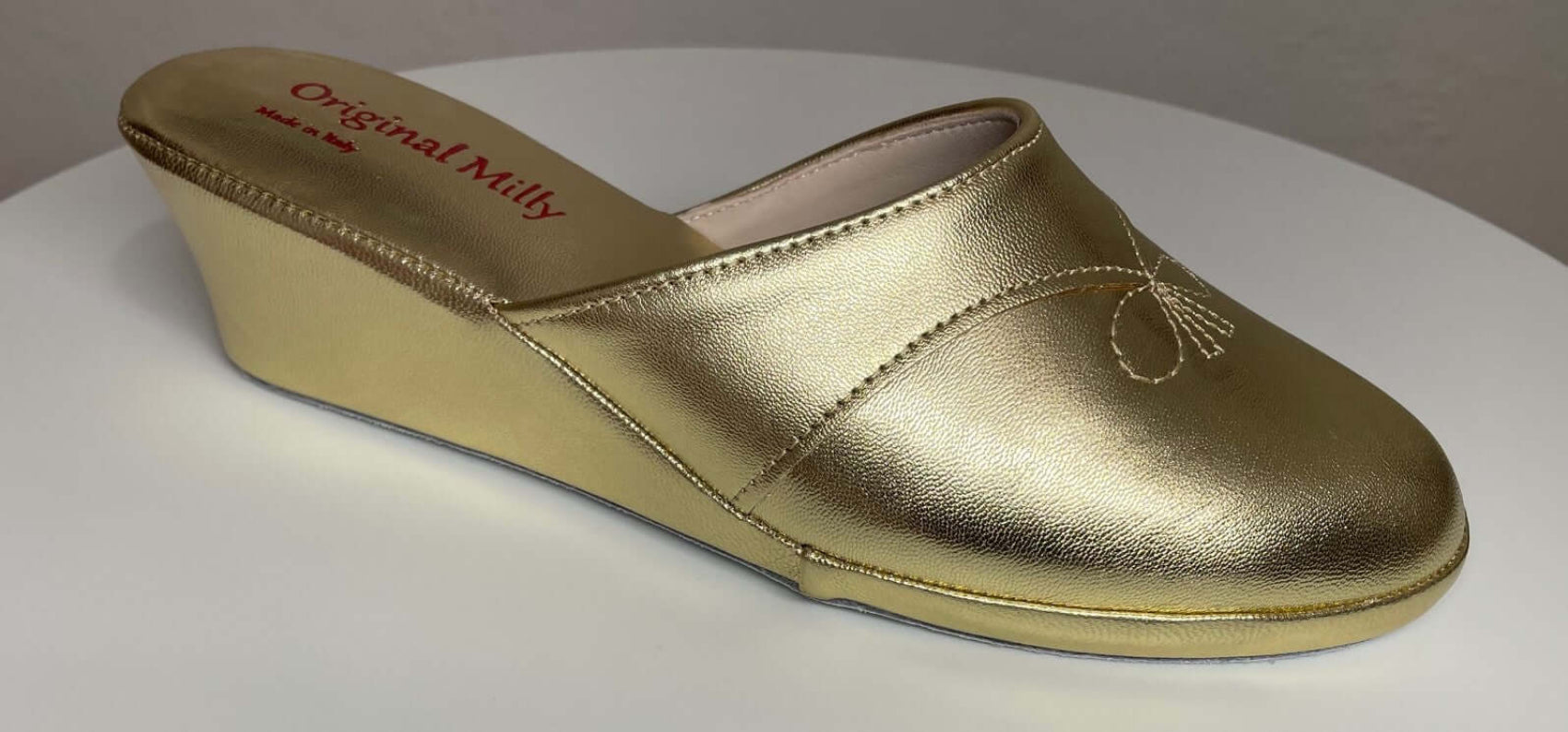 0003 Nappa Oro suola Bufalo Ciabatte da camera Donna Original Milly Made in Italy