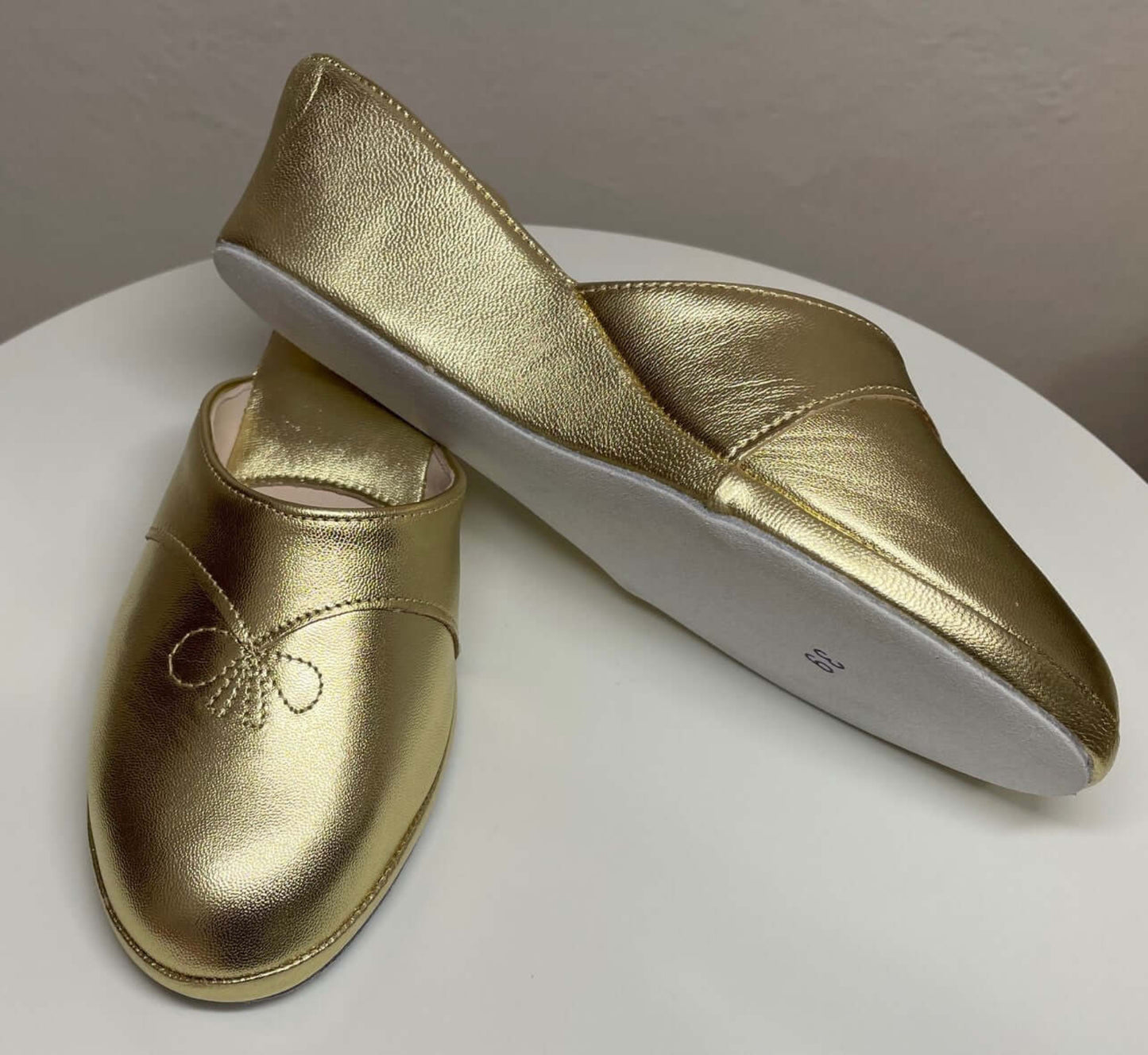 0003 Nappa Oro suola Bufalo Ciabatte da camera Donna Original Milly Made in Italy